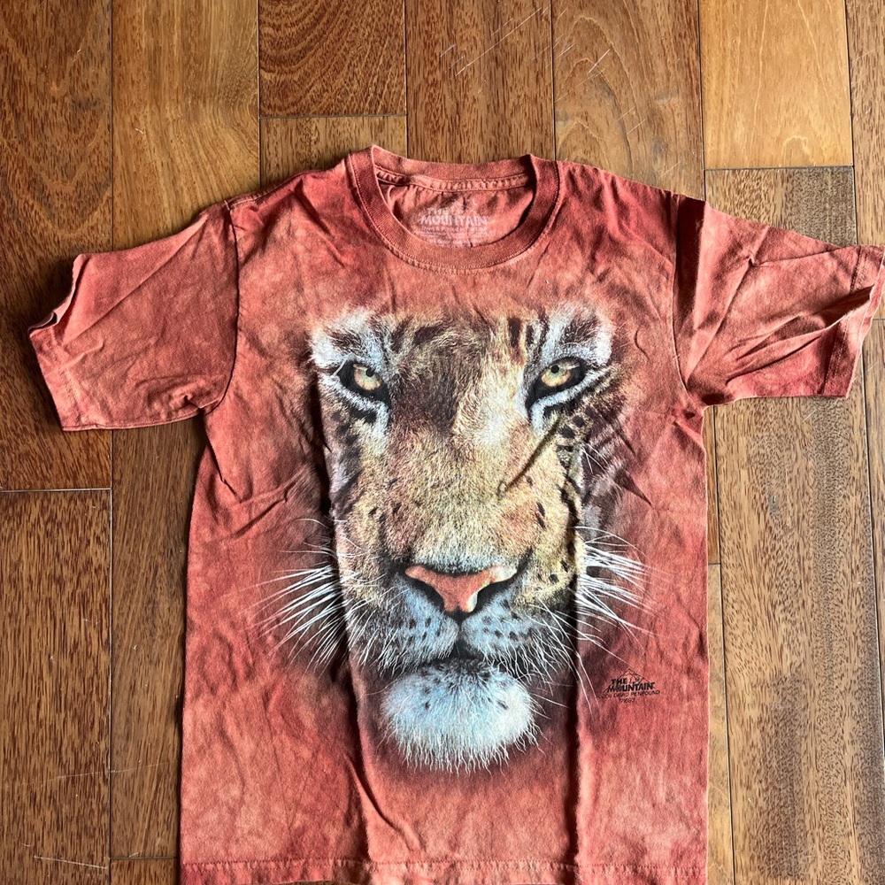 The Mountain Orange Tiger Face Short Sleeve Tee